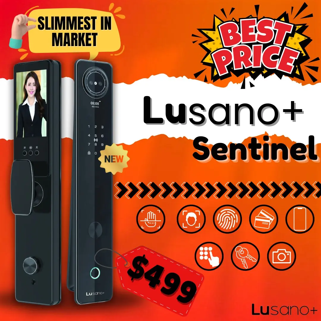 [OFFICIAL STORE] HDB Gate & Door Lusano+ Sentinel Facial Recognize Door Digital Lock
