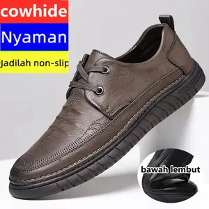 [Cowhide] Sepatu kulit pria barubisniskasualsepatu pria formalpenutupsepatu sol lembutmode pria Sepatu kulit sapi Sepatu kasual   Sepatu ayah Jadilah non-slip Tahan aus Sepatu olahraga Sepatu lari Sepatu Doudou