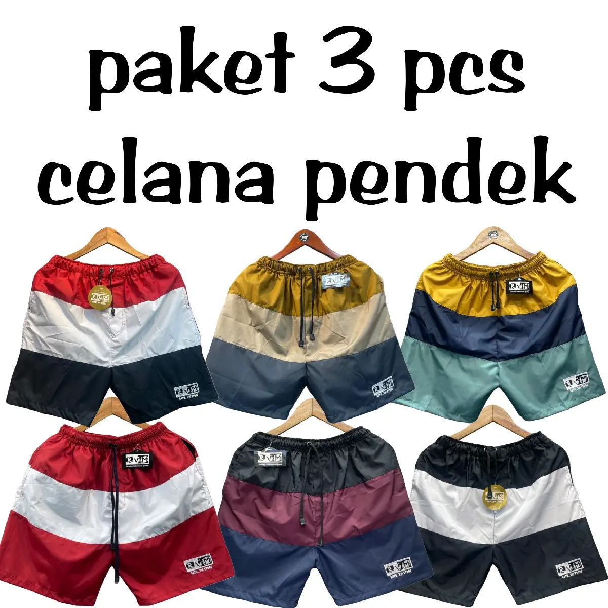 3pcs | Celana pendek pria | short pants | parasut | celana dewasa santai | unisex | smukDclothes Distro Surfing Boxer polos