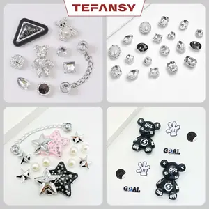 TEFANSY Aksesori sepatu gesper sepatu tiga dimensi sepatu dekoratif sandal sandal gesper sepatu yang bisa dilepas sepatu kartun lucu sepatu wanita