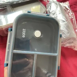Eatkit 2-in-1 Kotak Makan Set Tempat Makan 2 Tingkat 3 Sekat Anti Tumpah Lunch Box Susun Free Sendok Garpu Portable Bpa Free lunchbox
