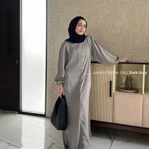 Dress Rayya Santorini Silk Premium | Raw Hijab Gamis Muslim Wanita Mewah Pesta Simple Kondangan Lebaran Dewasa