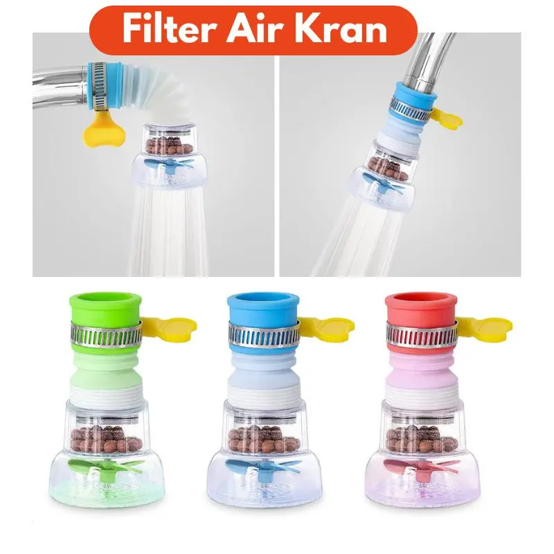 [isi 3pcs] Sambungan Kran Air Filter Saring Air Kran  Anti Splash Shower  Flexible 360 Derajat