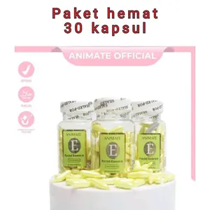 30 Kapsul Animate serum facial essence vitamin E animate perawatan pencerah Wajah Mencerahkan Memutihkan Tubuh Hitam Muka