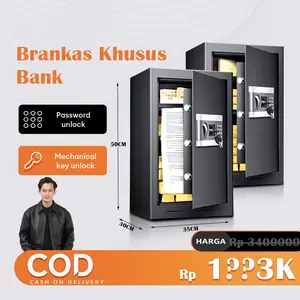 Steven Brankas Safe Deposit Box 50CM Password/Key Fireproof/waterproof/theft-proof Garansi Khusus Satu Tahun untuk Rumah/Kantor/Hotel