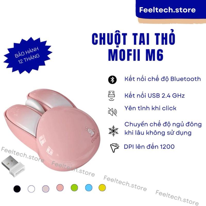 Chuột Không Dây Bluetooth Tai Thỏ Cute Dễ Thương MOFII M6 Tặng Kèm Pin CM6