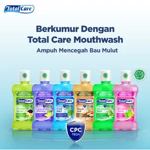 Total Care Mouth Wash Cool Mint Siwak 250ml No Alcohol CPC Tech