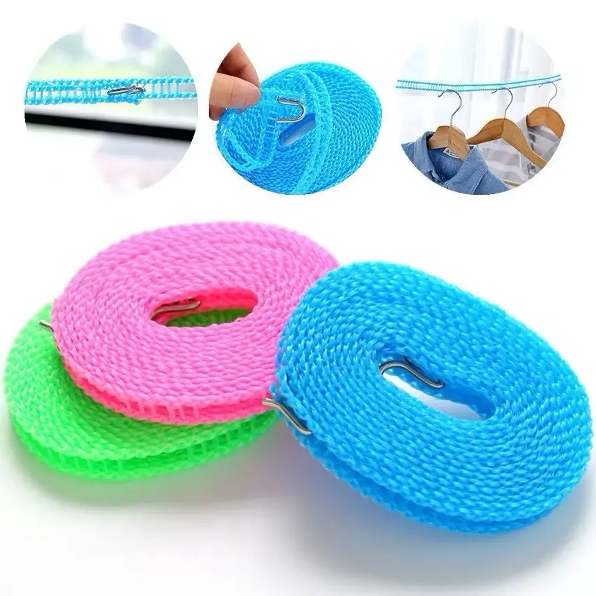3PCS Tali Jemuran 5 Meter Tali Jemuran Baju Lubang Murah Bisa COD Stainless