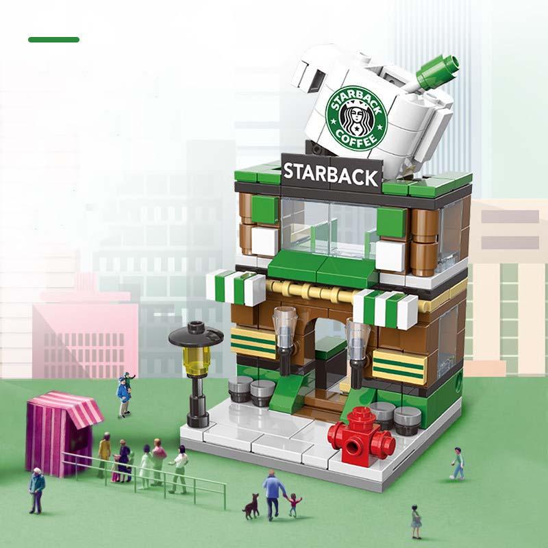 Mainan Anak Perempuan Mainan Balok City Burger Shop Arkitektur kota DIY 3D Puzzle Susun Edukasi Mainan Mainan anak-anak 5/6/7/8 tahun