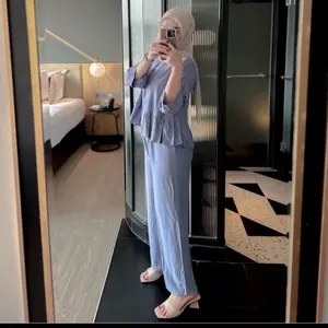 Celana Baju Katun Rayon / Setelan Rayon Polos Rampel Bawah / One Set Rawis Rayon Twill Variasi Atasan Rempel