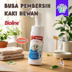 [Bioline] Busa Pembersih Kaki 150ml – Pembersih Tanpa Bilas, Lembut dan Aman untuk Anjing & Kucing 0361