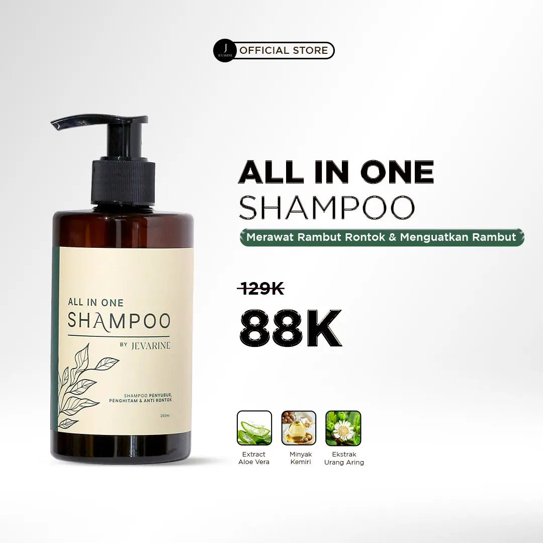 JEVARINE All In One Shampo - Membantu Menyuburkan Rambut , Penghitam dan Anti Rontok