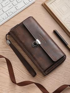 Cartera de hombre para negocios de gran capacidad con cremallera, estilo ejecutivo, regalo de cumpleaños, presente para las fiestas, fiesta familiar, Acción de Gracias y Navidad