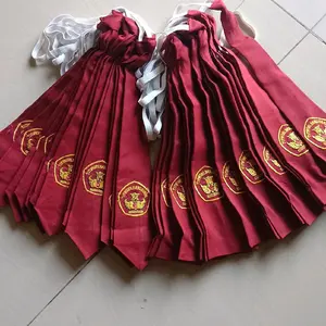 Dasi Sekolah SD MERAH BORDIR PUTRA & PUTRI model karet Panjang 28cm Bahan Kain Halus Warna Merah Seragam untuk Perlenkapan Sekolah & Pramuka