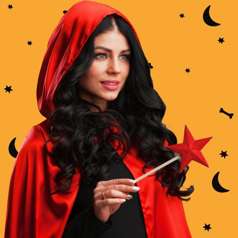 Kostum Jubah Halloween Jubah Bolak Balik Jubah Hitam Merah plus tudung kepala Jubah Hoodie 5