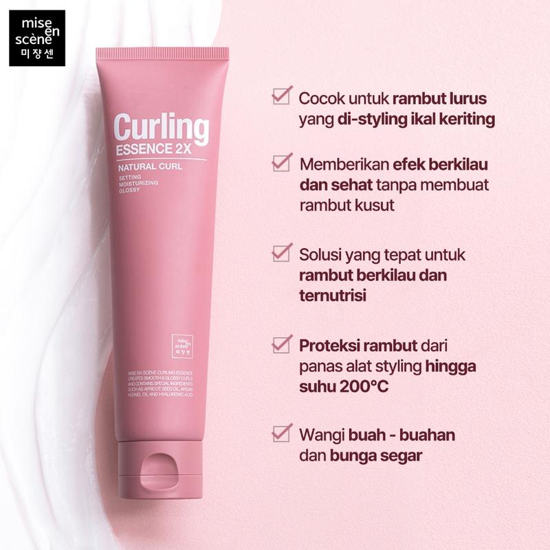 mise en scene Curling Essence 2X Volume Curl 150ml - Krim Rambut dengan Tekstur Ringan Untuk Styling Rambut Ikal Volume Tahan Lama Conditioner Kering 4