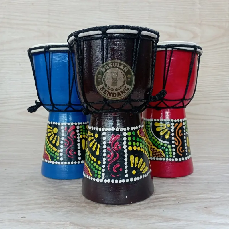 Kendang Jimbe Anak Termurah 20 Cm Alat Musik Tradisional Djimbe Gendang Terbang Mainan Anak Tradisional Edukasi Mini Mainan Kayu Souvenir 4