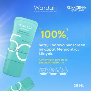 NEW PACKAGING! Wardah UV Shield Airy Smooth Sunscreen Serum SPF 50 PA++++ 25ml Single, Twinpack, Triple Pack Sunscreen Wajah - Meredakan Jerawat, Ringan, Mudah Meresap Calming and Repair Boosting - Sunscreen 50 SPF BPOM - Sunscreen Wajah Glowing