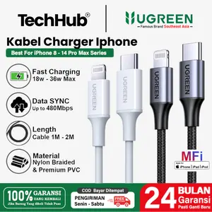 Ugreen Kabel Charger iPhone Mfi For iPhone X 11 12 13 14 Pro Max USB C to Lightning PD Fast Charging 20W-60W