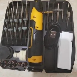 【 2026 & Gajian Sale 】16000r/ min Bor mini penggiling 3 gigipenyesuaian  mesin ukiran poles gergaji listrikalat ukiran Motor Baterai