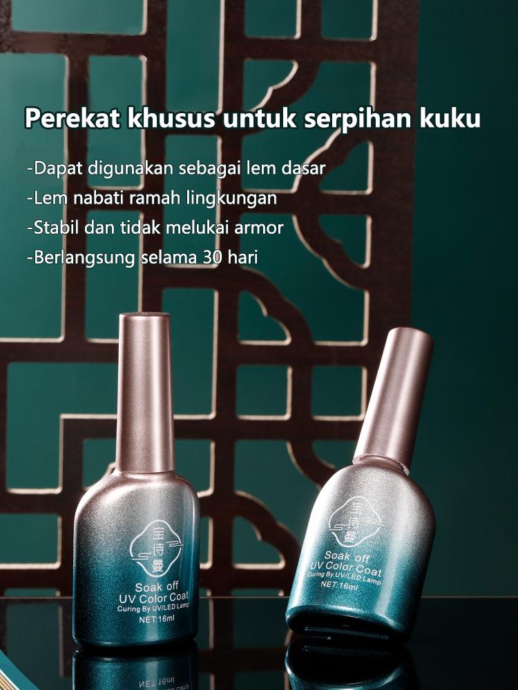 Product Introduction of [COD]Set manikur tumbuhan alami perekat tempelan kuku sealant lem dasar cat kuku buram temper lem cat kuku 5