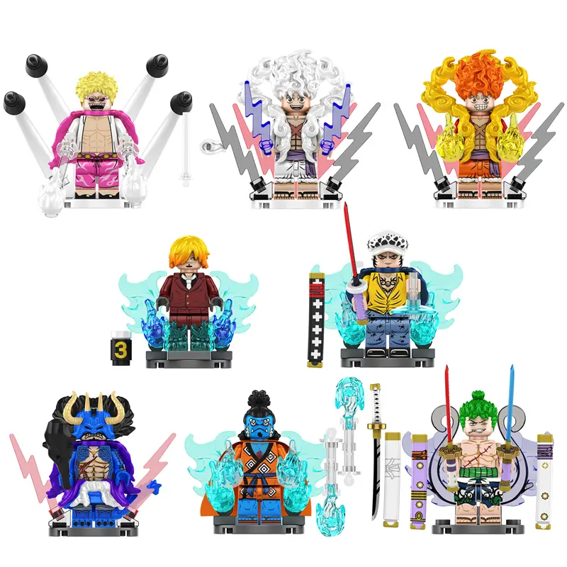 Mô Hình Lắp Ráp Khối Lắp Ráp Đồ Chơi Nhựa TP1007, Anime Hoạt Hình Nhật Bản, Sanji Luật, Doflamingo, Nika, Luffy, Gear 5, Zoro, Jinbe, Kaido, Hình Có Các Nhân Vật Trong Anime