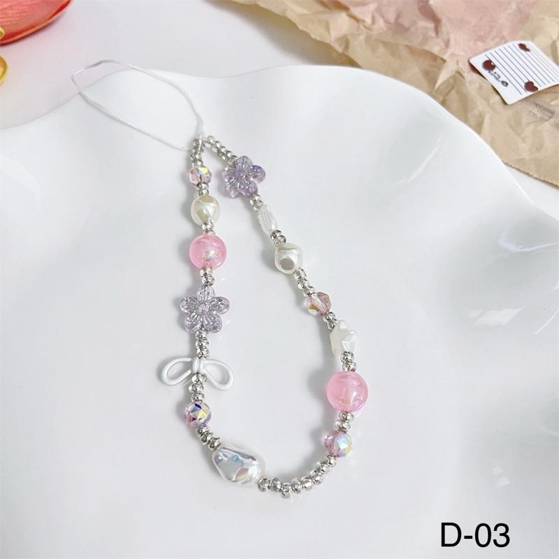 Dây treo điện thoại di động sang trọng, dây chuyền đeo cổ tay đính cườm, cầm tay mặt dây chuyền chống thất lạc 2