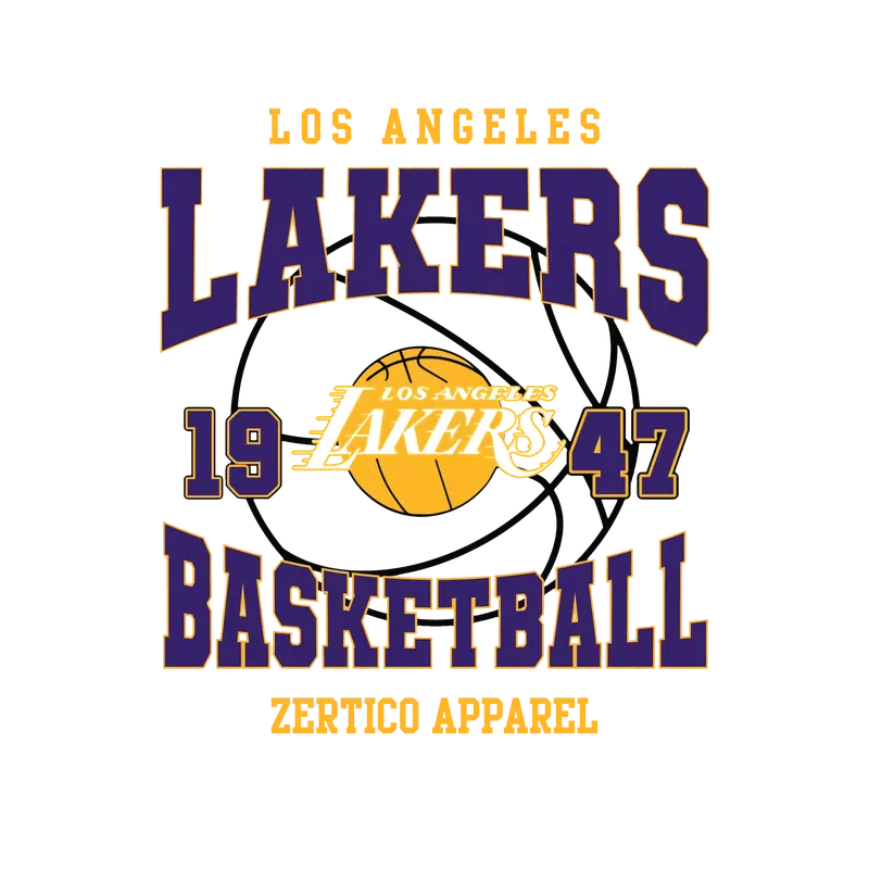Zertico Kaos Distro LAKERS 1947 UNGU Pria Wanita Cotton Combed 30s 4