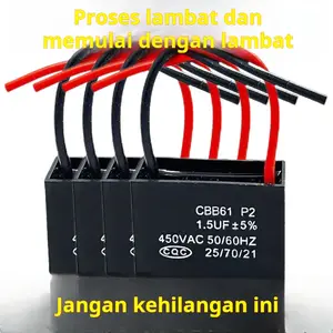 Kipas Angin Elektrik Kepala Gemetar 1,5Uf Universal Kipas Meja Dinding Kapasitor Kipas Angin Berdiri Di Lantai Aksesori Kipas Ventilasi Motor