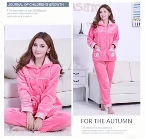 Baju Tidur Piyama Bahan Brudru Tebal Kancing Depan Kra Best Seller