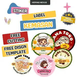 Stiker Label Kemasan Custom 5x5 cm – Free Desain & Cutting