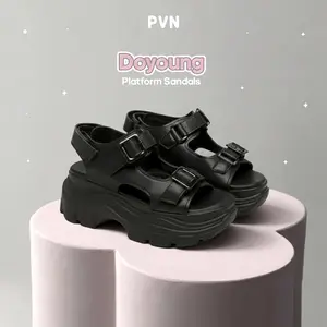 PVN Doyoung Strap Sandal Black Wanita 397