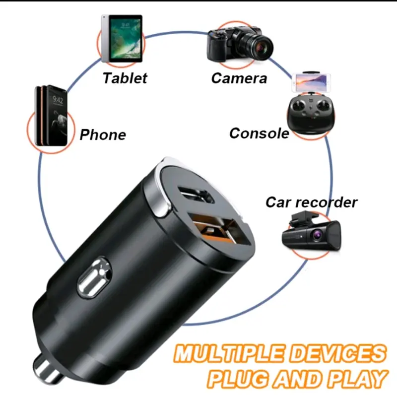 100W Pengisi Daya mobil motor cepat fast charging Tipe C 100W USB C USB charger hp motor mobil fast charging 3