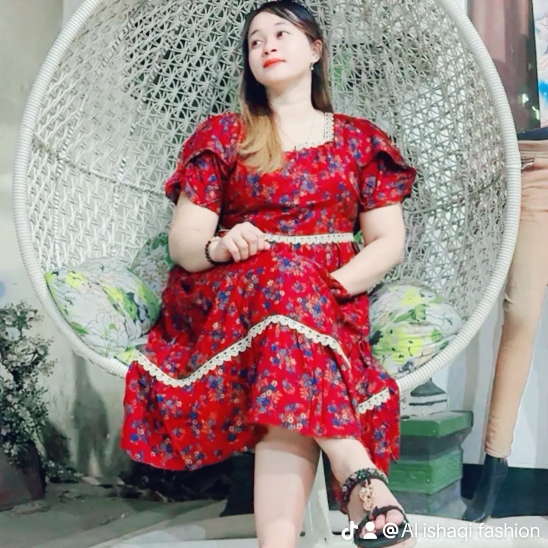 Daster cinta bisui wanita Pendek  lengan rempel LembutDress Rayon Santai
