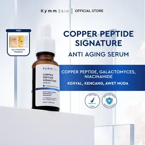 [Free 1 Freebies 5gr Random] KYMM SKIN Copper Peptide Signature Serum 20ml | Perawatan Hydrating Essence Kerutan Wajah Anti Aging Mencerahkan Pencerah Noda Hitam with Niacinamide Galactomyces