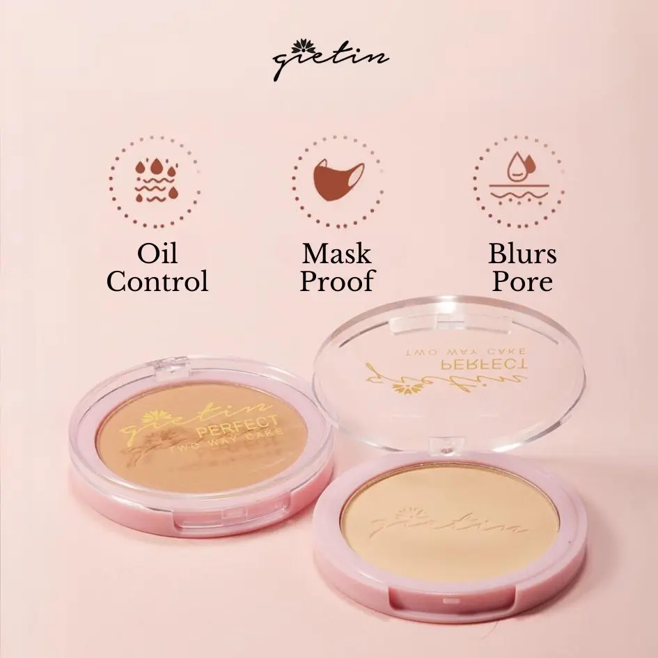 Gietin Perfect Two Way Cake Compact Powder GT12 | Pressed Powder Bedak Padat LL12H