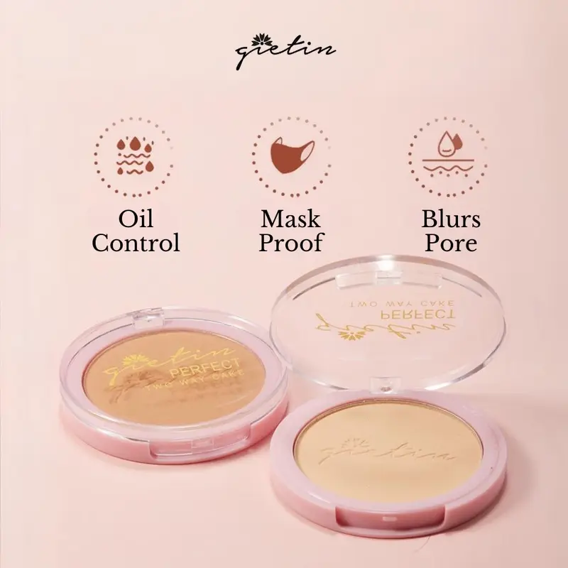 Gietin Perfect Two Way Cake Compact Powder GT12 | Pressed Powder Bedak Padat LL12H 0
