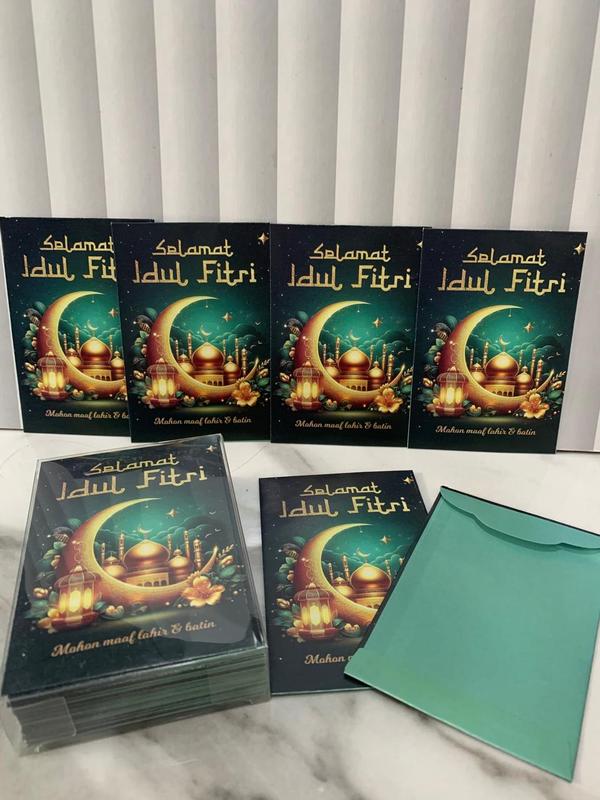 AMPLOP LEBARAN HARI RAYA IDUL FITRI RAMADAN KOTAK MIKA ISI 50 LEMBAR KARTUN LUCU ISLAMI AMPLOP PENDEK 3