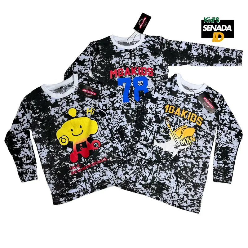 𝐒𝐄𝐍𝐀𝐃𝐀 𝐊𝐈𝐃'𝐒 - Baju Anak Panjang dan Pendek Karakter Lucu Dan Unik Untuk Usia 2-6 Tahun Bahan Semi Katun 24S Halus  Adem Dipakai Sehari-hari 1