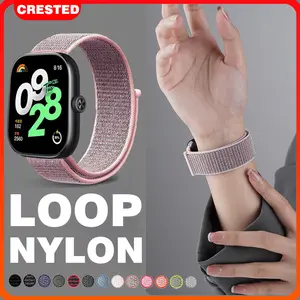 Nylon Loop Strap for Redmi Watch 4 5 Strap Tali Jam Tangan Smartwatch Strap for Mi Band 8 Pro/9 Pro Strap Nilon Band Wristband Accessories Replacement Belt Bracelet