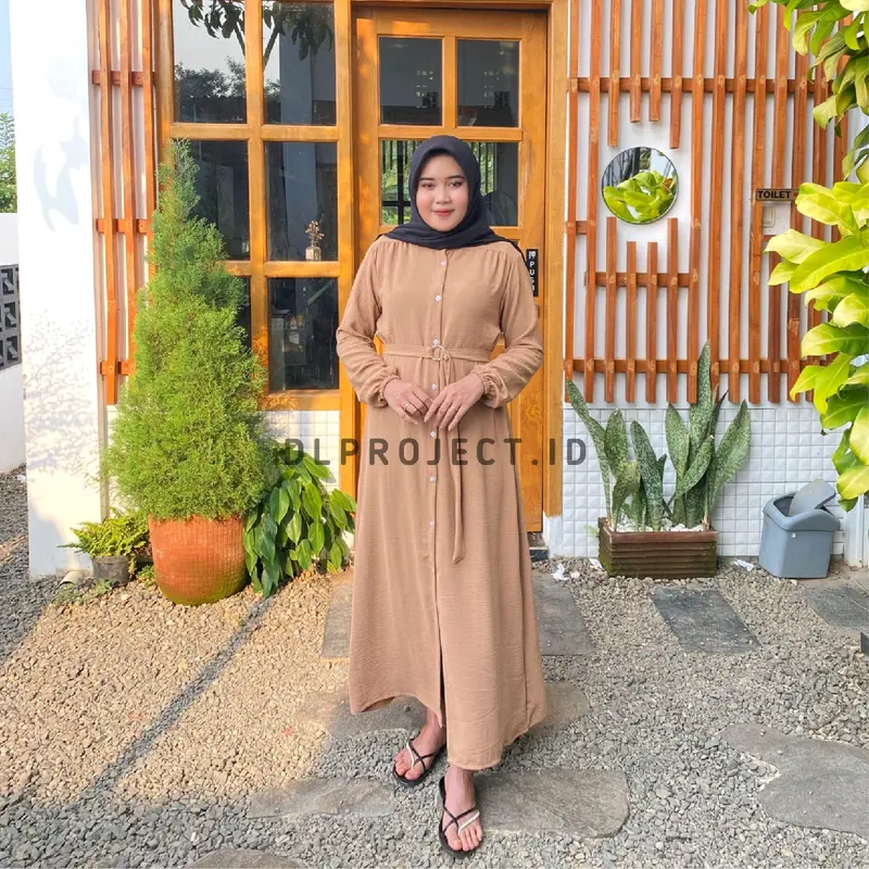 LOCCA DRESS GAMIS FULL KANCING CRINKEL AIRFLOW LD 110 | GAMIS POLOS CRINKEL | GAMIS MUSLIMAH TERBARU REMAJA | GAMIS HIJABERS WANITA | GAMIS POLOS KEKINIAN | GAMIS TERBARU REMAJA Polos Crinkle Panjang Nyaman Muslim Ibu Dewasa Cantik Menyusui 1