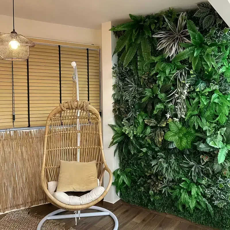 (beli 1 gratis 1)Rumput Dinding Sintetis Daun Hias Sintesis Dekorasi Dinding Artificial Rumput Plastik Ukuran 40x60cm - Anggur grass rumput  taman  rumah 4