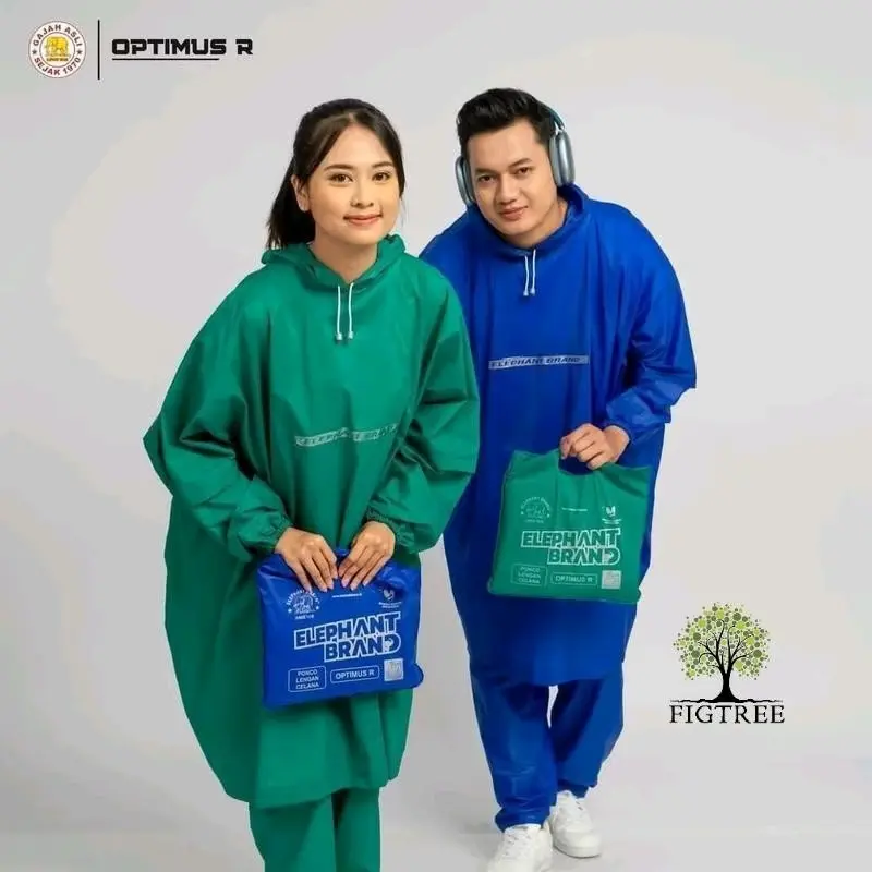 Elephant brand Optimus R Jas Hujan Ponco Lengan Celana Dewasa Pria Wanita Ukuran Jumbo Anti air bahan Pvc 0