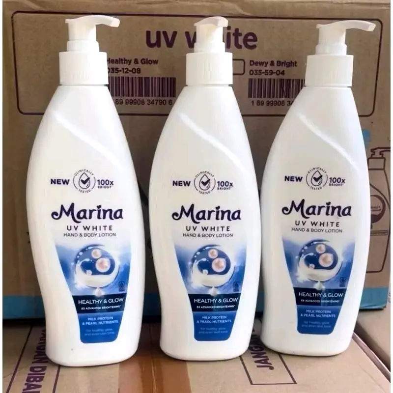 READY MARINA JUMBO UV WHITE HEALTHY & GLOW KEMASAN PUMP 350ML DAN jumbo 460ML HANDBODY MARINA VIRAL Pencerah Tubuh Mencerahkan Lotion