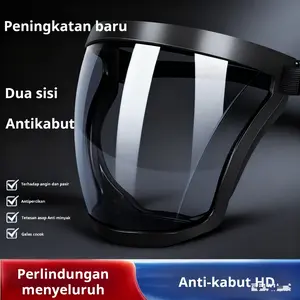 Masker Pelindung Wajah Kelas Mewah dengan Perlindungan Lengkap” - Perisai Transparan HD Anti-kabut Ganda Efek, Tahan Benturan & Penyebaran Droplet, Peralatan  Profesional Top untuk Berbagai Skenario: Pestisida / Las / Kesehatan