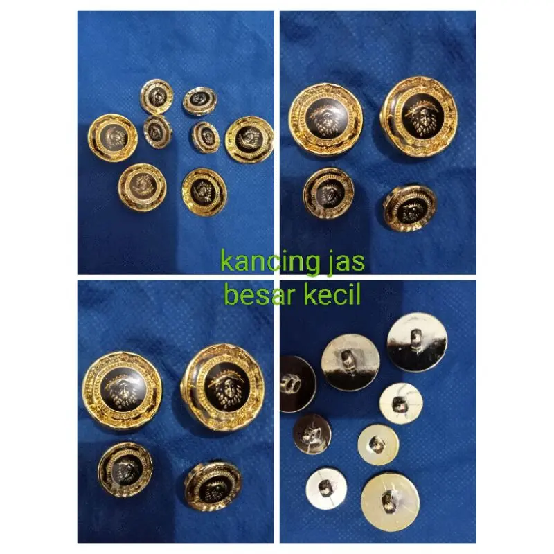 kancing jas jamur motif kepala emas( harga tertera utk 4 set)