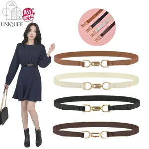 Uniqueestore TP2011 Ikat Pinggang Gaya Casual Wanita Aksesories Fashion Gesper Kecil Sabuk Bahan Kulit PU Ring Belt Gaya Casual Outfit