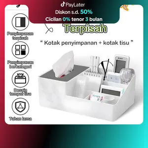 [ Beli Lokal ] Dejavu Tissue Tempat Penyimpanan Tissue Kotak Penyimpanan Smartphone Tempat Penyimpanan Make Up Organizer Meja Tisu HSB807