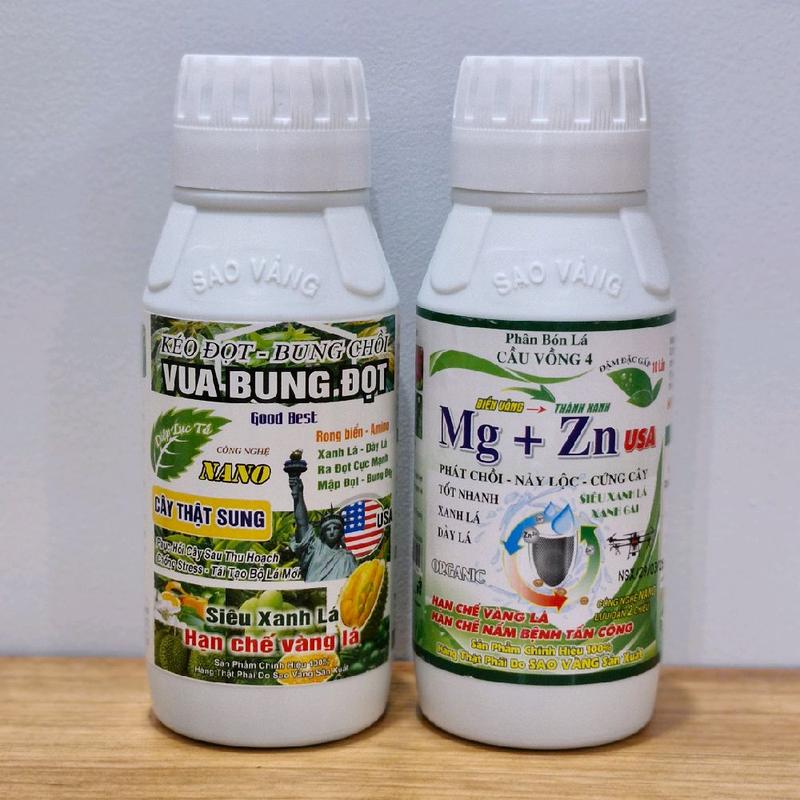 Combo phân bón Mg-Zn và Vua Bung Đọt 500ml. Bung chồi- vọt đọt- xanh lá- dày lá chuyên cây trồng.
