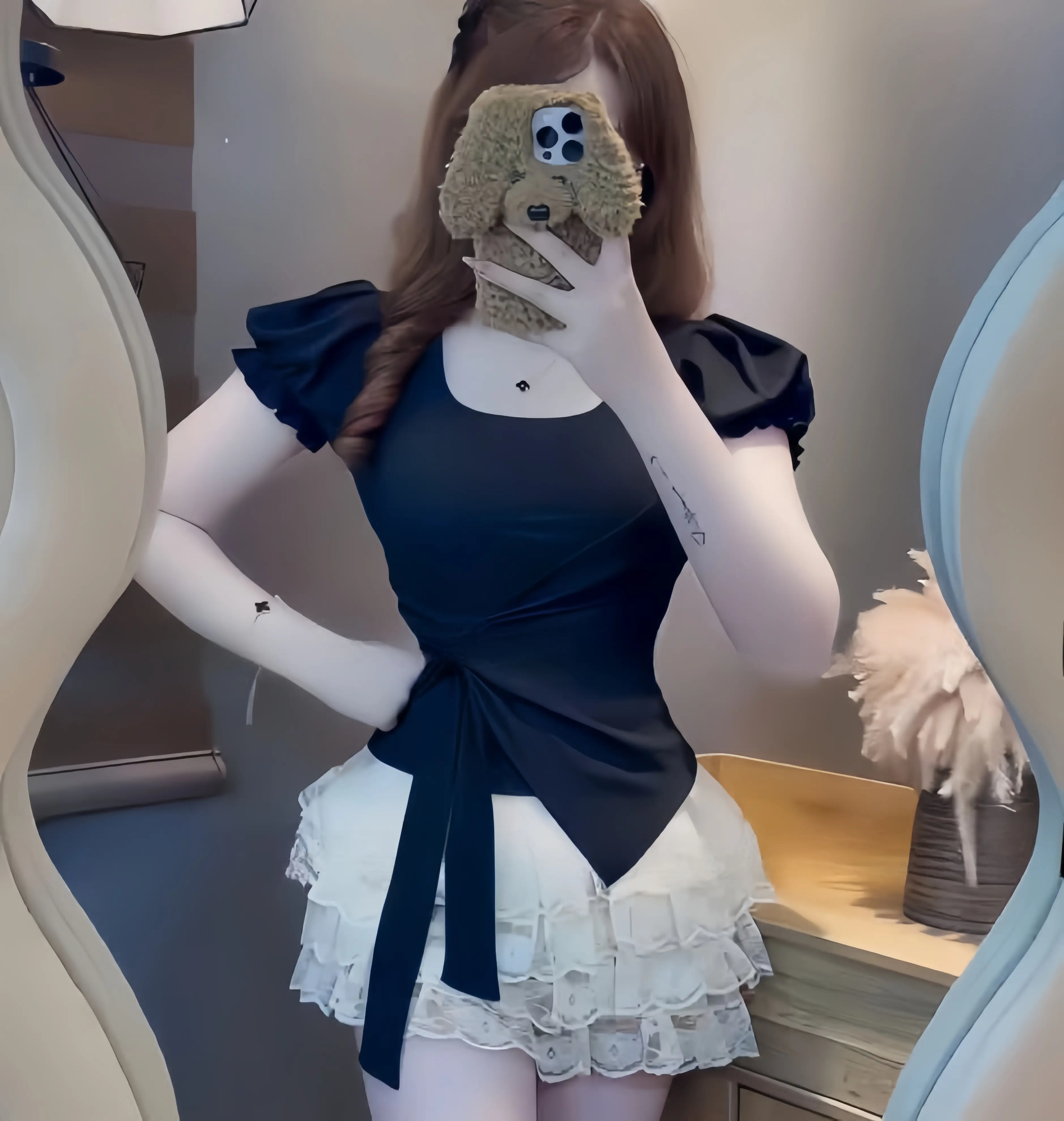 Áo Thun Nữ Cổ Vuông Tay Bồng Phối Vạt Chéo Buộc Nơ Phối Dây Buộc Thắt Eo, Chất Liệu Tăm Lạnh – By BOOM STORE VN áo  phông  cổ  vuông | BigBuy360 - bigbuy360.vn